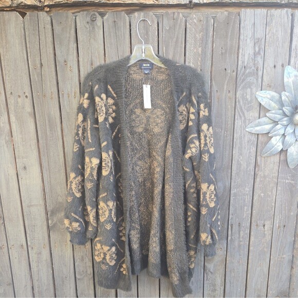 New Maeve Anthropologie Size One Size Fuzzy Cardigan Open Sweater - Picture 3 of 9